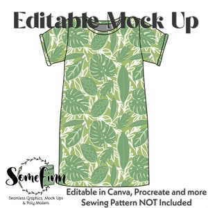 Nightie Mock-Up / Nightgown Short Sleeve Dress Mock Up / Digital Mock up for clothing / PNG