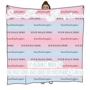 Blanket Mock-Up / Fabric Mock Up / Digital Mock up for Quilt Fabrics Draped / Photoshop and PNG / Instructions Included