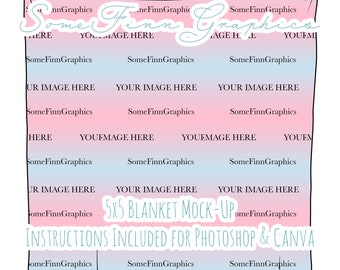 Decke Mock-Up / Stoff Mock Up / Digital Mock Up für Quilt Stoffe Drapiert / Photoshop und PNG / Anleitung enthalten