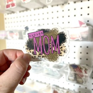 Mom sticker for water bottle, Badass Mom Club, funny mom stickers, leopard print sticker, mama sticker for car, sticker mama, attitude stick
