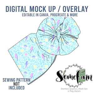 Messy Bow Headband Mock-Up / Bows Mock Up / Digital Mock up for bow headband / baby toddler kids bow / PNG