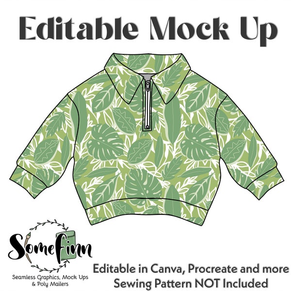 Half Zip Up Hoodie Mock-Up / Jumper Sweater Sweatshirt Mock Up / Digital Mock up clothing shirt kids baby / PNG