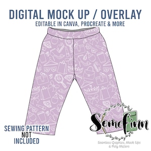 Pajama Pants Mock-Up / Legging Mock Up / Digital Mock up for clothing, pants, kids, baby, adult / PNG