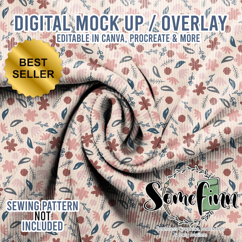 Mock Pattern Fabric Realistic Mock-up / Textile Mock up / Editable From Mobile ...