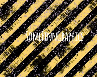 Distressed Yellow Black and PURPLE Stripes Digital Paper - Seamless Stripe Pattern, Grunge caution construction Fabric, Printable Scrapbook