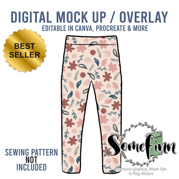Leggings Mockup, Legging MockUp, Pants Mock-Up, Mockup Pants, Digital Mock Up, PNG Mockups, Canva Mockup Template, Procreate Mockups, Easy