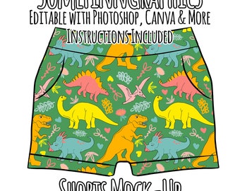 Short Mock-Up / Short Mock Up / Digital Mock up pour vêtements bébé bambin enfants shorties / Photoshop et PNG / Instructions incluses