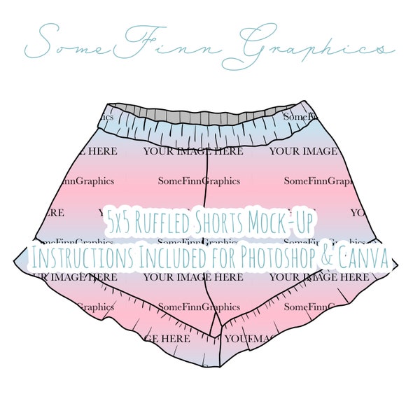 Ruffled Shorts Mock-Up / Short Mock Up / Digital Mock up for clothing baby toddler kids shorties / Photoshop and PNG / Instructions Included