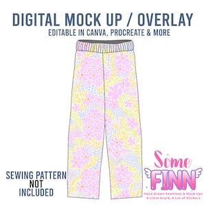 Pajama Pants Mock-Up / Legging Mock Up / Digital Mock up for clothing, pants, kids, baby, adult / PNG