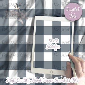 Buffalo Plaid Gray and White Digital Paper - Gingham Seamless Pattern, plaid Fabric, Printable Scrapbook paper download