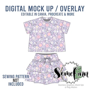 Skirt and Midi Tee Mock-Up / Skirt Mock Up / Digital Mock up for clothing skirts flair / PNG / Summer Outfit Mock Up