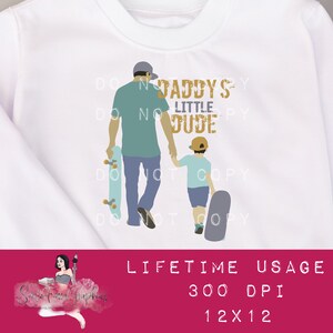 Daddy&#39;s Little Dude PNG, Dad and Son Sublimation Design, Dadda Clip Art, Father PNG, Trendy boy, Father&#39;s Day Sub Design, Graphic Clipart