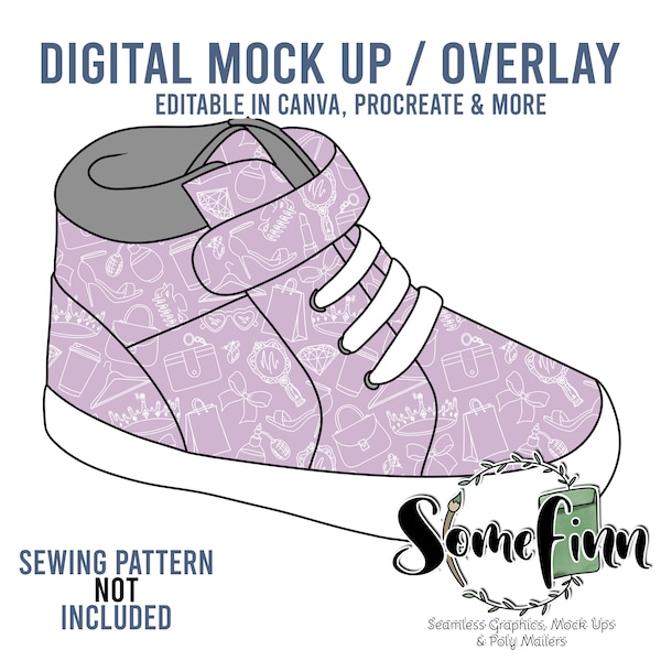 Shoes Mock Up, Hightops MockUp, Kids Sneaker Listing Photo, Lined mock up for Children's Shoes, Canva Editable PNG Mock-up, Easy edit