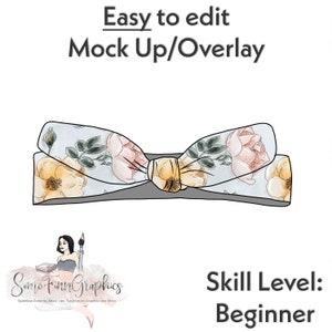 Knot Bow Mock-Up / Bows Mock Up / Digital Mock up for bow headband / baby toddler kids bow / PNG / Instructions Included
