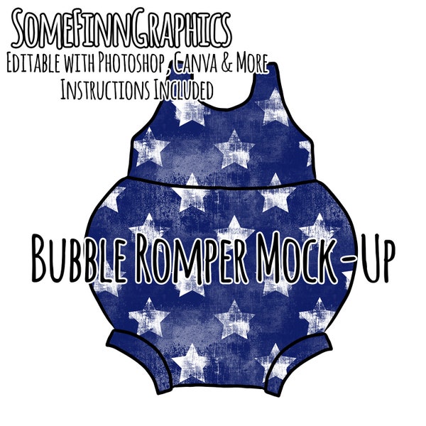 Bubble Romper Mock-Up / Rompers Mock Up / Digital Mock up for clothing bummies baby toddler kids / Photoshop and PNG / Instructions Included