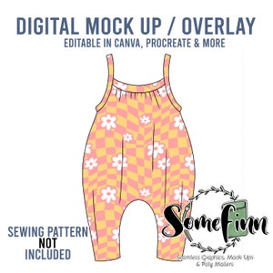 Bubble Romper Mockup, Romper Mockup, Baby Mock Up, Romper Overall Mock Ups, Toddler Mock Up Romper, Canva PNG Listing Photo Editable