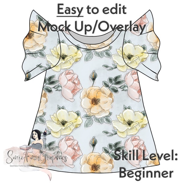 Circle Sleeve Dress Mock-Up / Baby Infant Flutter Swing Mock Up / Digital Mock up for clothing / PNG / Instructions Included