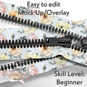 Zippers Realistic Mock-Up / Textile Accessories Mock Up / Editable from mobile / Digital Mock up / PNG files / Instructions Included