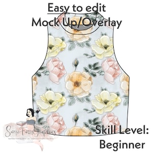 Mock Neck Tank Top Mock-Up / Sleeveless Shirt Summer Mock Up / Digital Mockup clothing / PNG / Instructions Included