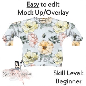 Dolman Realistic Mock-Up / Easy Sweater Mock Up / Editable from mobile / Digital Mock up / Png Canva / Instructions Included