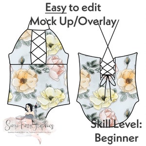 Swimsuit Mock-Up / Swim Suit Mock Up / Digital Mockup for clothing bathing suit / PNG / Instructions Included