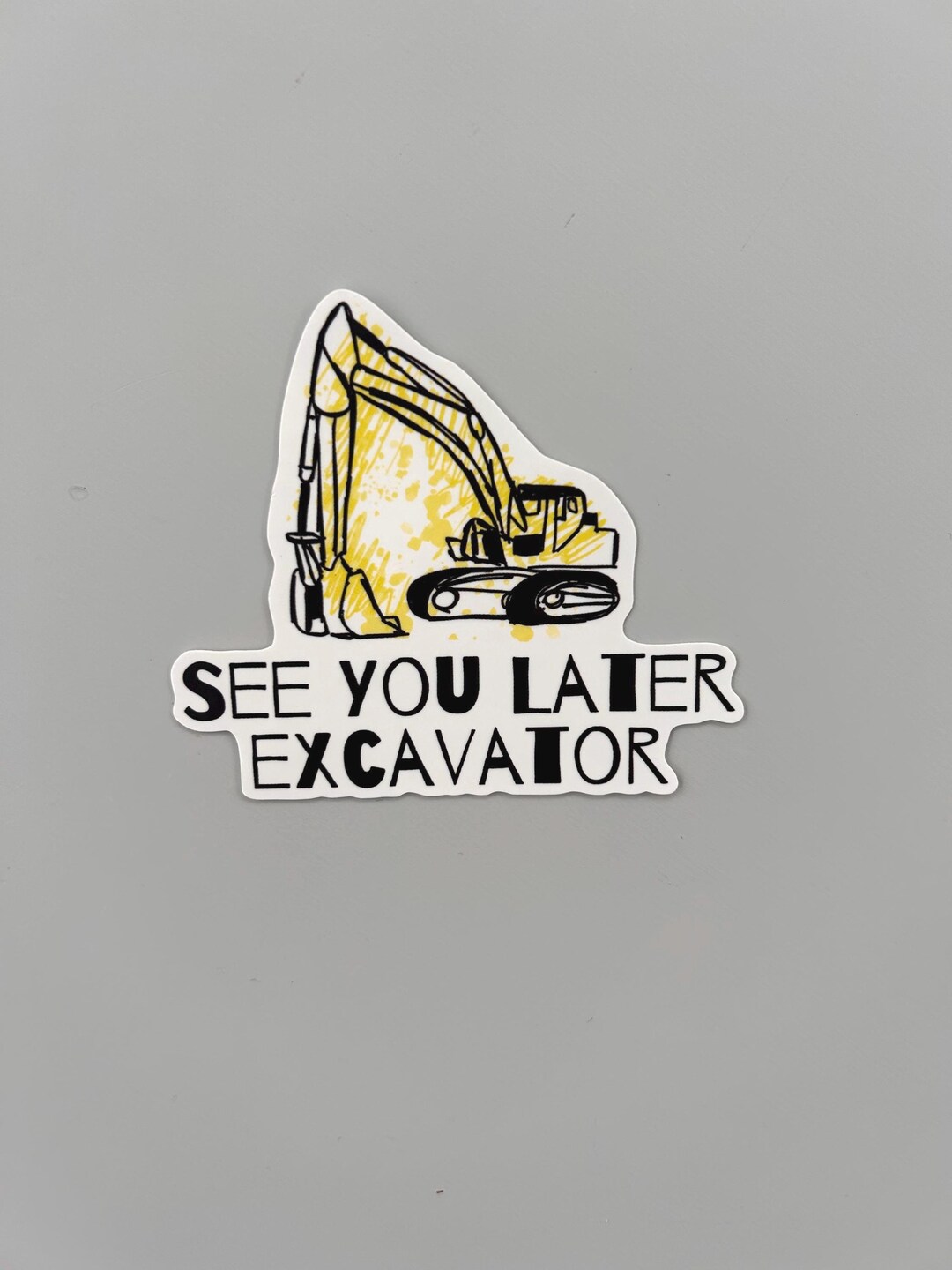 Excavator Sticker, Vinyl Sticker for Water Bottle, Trending Stickers ...