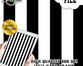 Black and White Stripes Digital Paper, Seamless Stripe Pattern, Fabric Download, Minimalistic Striped, Digital Printable Scrapbook paper