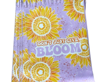 10x13 Biodegradable Poly Mailer 10 Count, Eco Friendly Shipping Bags, Packaging for Small Business, Recyclable Poly mailers, Sunflower Boho