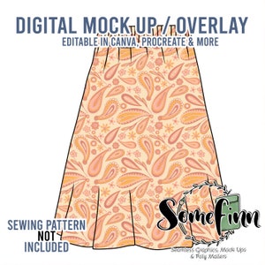 Circle Skirt Mock-Up / Skirt Mock Up / Digital Mock up for clothing skirts flair / PNG