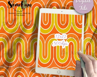 Textura de ondas retrô, design de padrão sem emendas / textura de ondas para tecido ou papel de scrapbooking