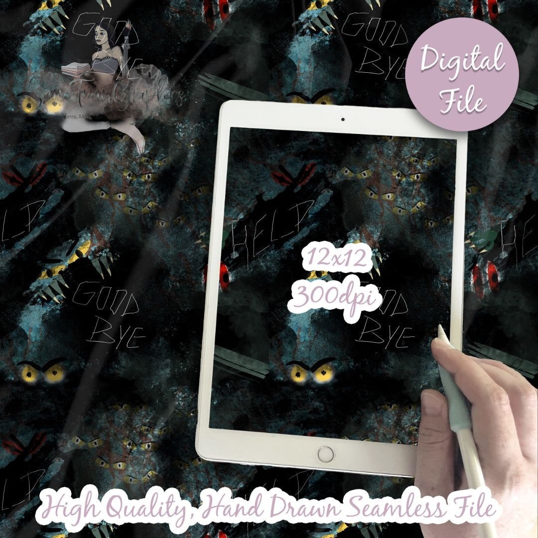 Halloween Spooky Eyes Digital Paper, Seamless Halloween Pattern, Scary ...