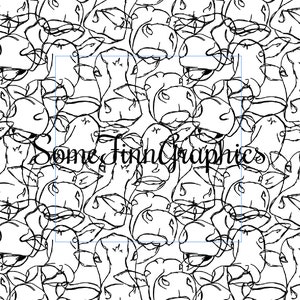 Cow Seamless Pattern, Cows sketchy farm animal stripes, Moo outline digital printable scrapbook paper instant download