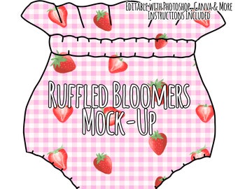 Ruffled Bloomer Bummies Mock-Up / Bloomers Mock Up / Digital Mock up for clothing baby toddler / Photoshop and PNG / Instructions Included