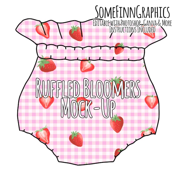 Ruffled Bloomer Bummies Mock-Up / Bloomers Mock Up / Digital Mock up for clothing baby toddler / Photoshop and PNG / Instructions Included