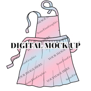 Apron Mock-Up / Baking Cooking Mock Up / Digital Mock up for clothing accessory / Photoshop and PNG / Instructions Included