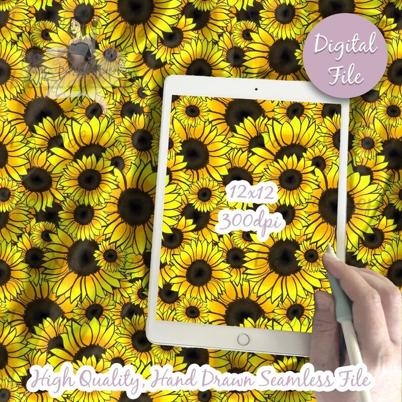 Sunflower Digital Paper Seamless Floral Pattern Sun Flower - Etsy