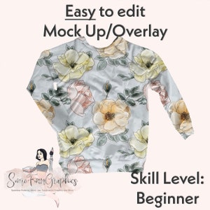 Sweatshirt Realistic Mock-Up / Easy Sweater Mock Up / Editable from mobile / Digital Mock up / Png Canva / Instructions Included