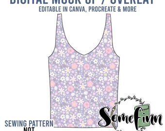 Tank Top Mock-Up / Ärmelloses Shirt Sommer Mock-Up / Digital Mockup Kleidung / PNG
