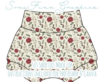 Shorties Mock-Up / Short Mock Up / Digital Mock up for clothing baby toddler kids shorts / Photoshop et PNG / Instructions incluses
