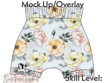 Short Mock-Up / Short Mock Up / Digital Mock up pour vêtements bébé tout-petit enfants shorties / PNG / Instructions incluses