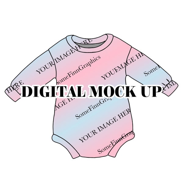 Sweater Romper Mock-Up / Rompers Mock Up / Digital Mock up for clothing baby toddler kids / Photoshop and PNG / Instructions Included