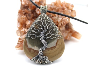 Owyhee Jasper and Sterling Silver Tree of Life. Arborist Gift. Jewelry Gift for Tree Lover. Tree Hugger Jewelry. Yggdrasil Necklace.