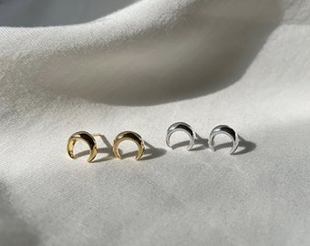 Mini Crescent Earrings/ 14k Gold-filled mini studs/ Sterling silver Crescent Studs/Crescent Moon Earrings/ Dainty Earrings