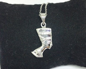 Queen Nefertiti  charms necklace Egyptian Pharaohs Sterling Silver 925, Egyptian Jewelry. Egyptian Antique.