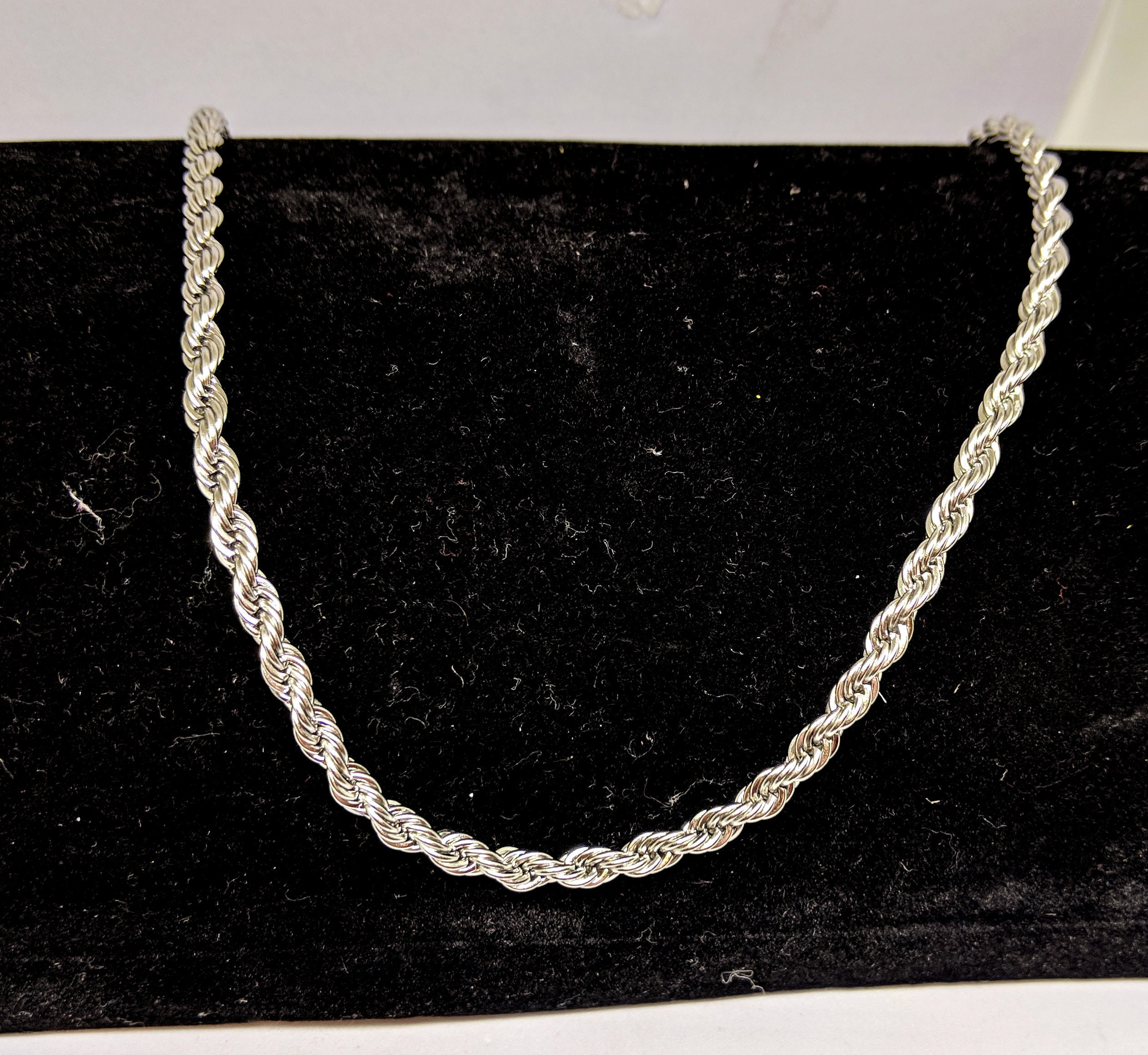 Rope Stainless Steel Dainty Silver Necklace