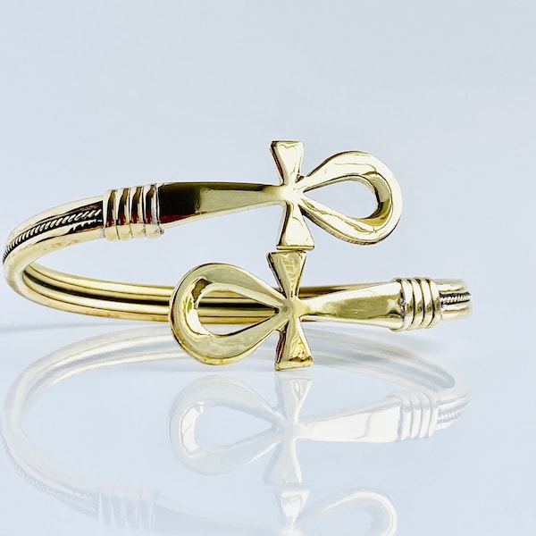 Full Zircon Ankh Adjustable Bracelet