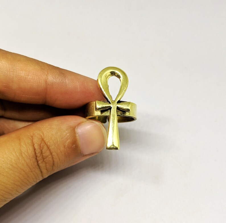 Ankh Key of Life Ring Brass Ankh Key Ring Egyptian Jewelry Etsy