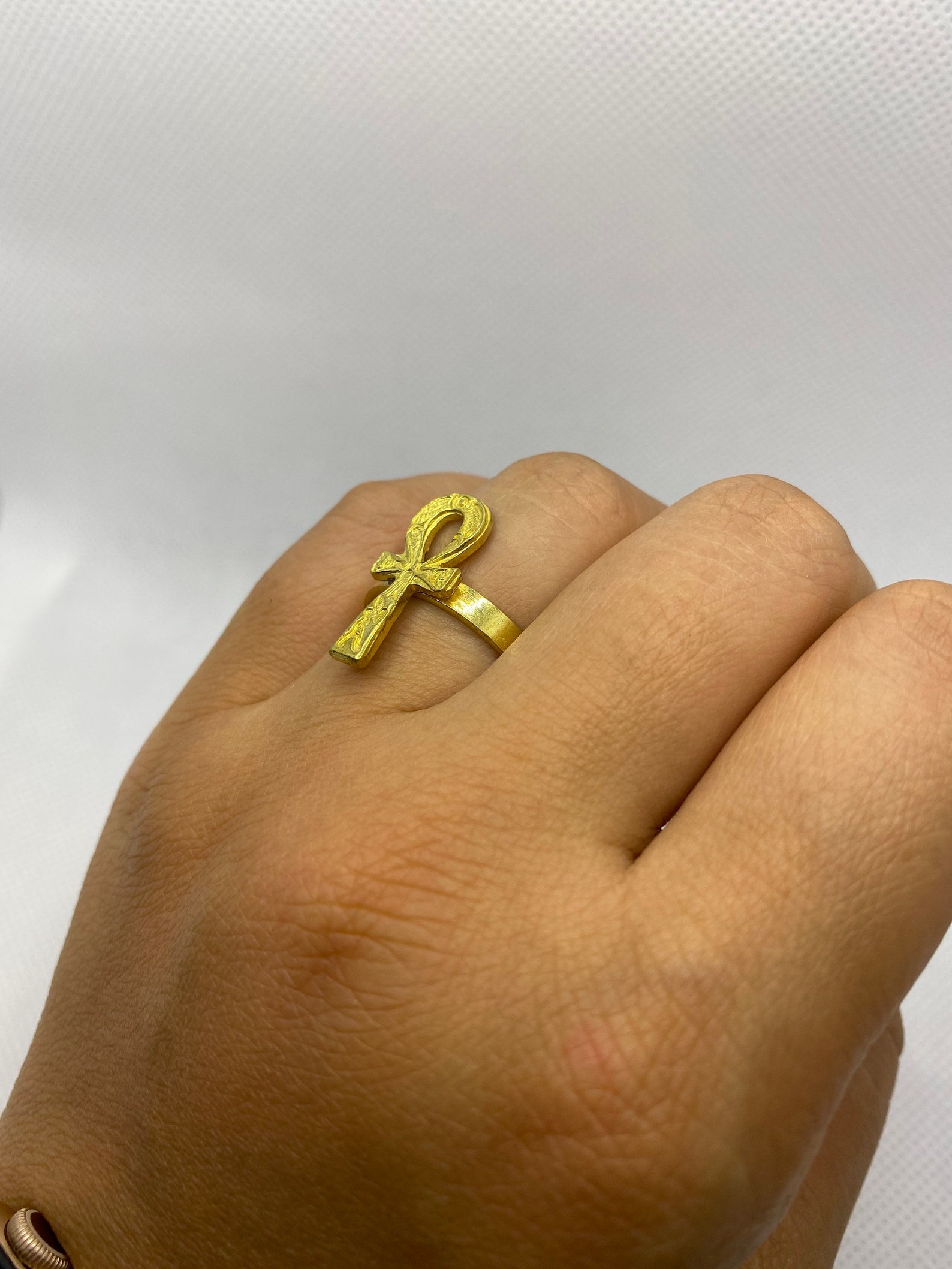 Ankh key of life ring Brass ankh ring Egyptian jewelry Etsy