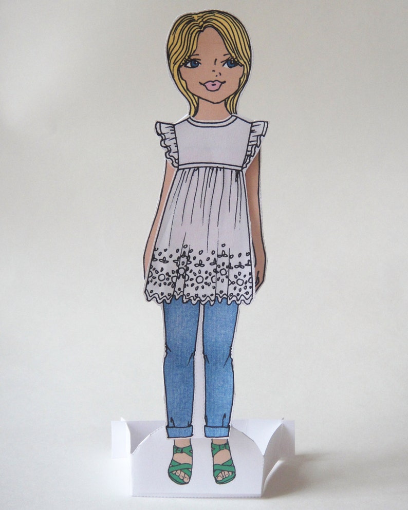 Printable Paper Doll, Digital Paper Doll, PDF Paper Doll to Color - Etsy