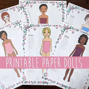 Printable Paper Dolls-Paper Dolls to Color-Digital Paper Dolls-PDF Instant Download-Coloring Page